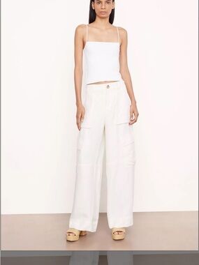 Vince Wide Leg Cargo Pants Bone